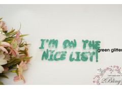 Iron-on transfer, Christmas, I'm on the nice list, v8, 12x4.9 cm